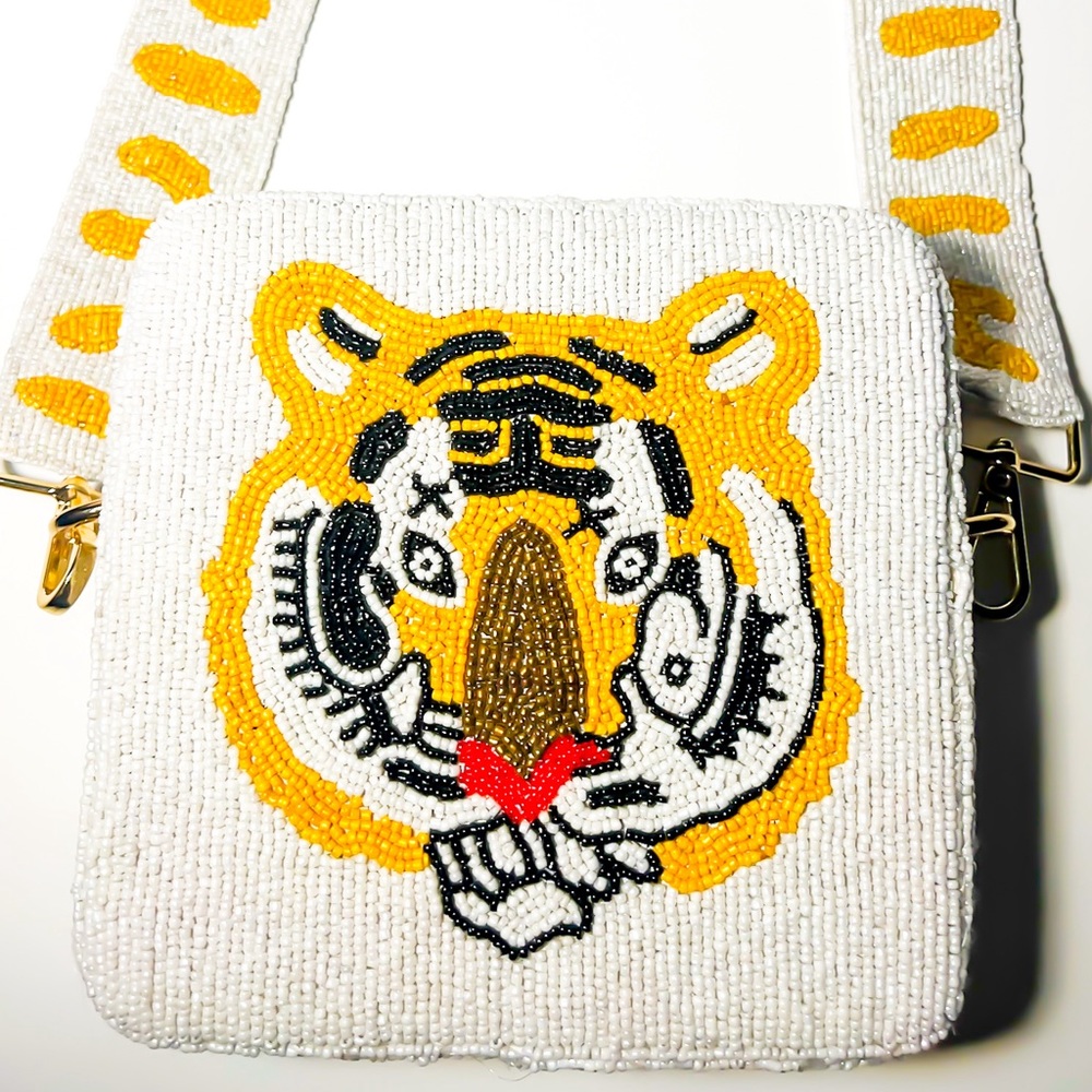 White tiger crossbody bag! Brand new never used.
